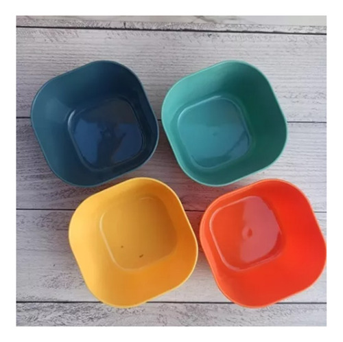 Pack 4 Bowl Pocillo Cereal Postre Plastico Reutilizable 12cm Color Multicolor