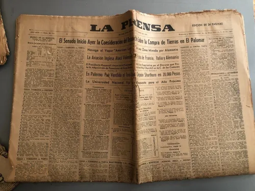 Cuatro Diarios Antiguos - 20 De Agosto De 1940 (Usado)