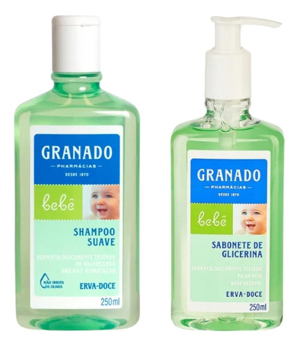 Shampoo Granado Bebe 250ml Erva Doce + Sabonete Liquido