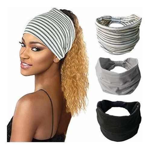 Diademas - Women Boho Headband Yoga Turban Wide Elastic Spor