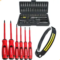 Comprar Kit Chave Catraca + Chave De Fenda Philips + Lanterna Cabeça