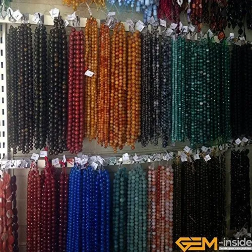 Beads De Ágata Verde Oscuro 14mm