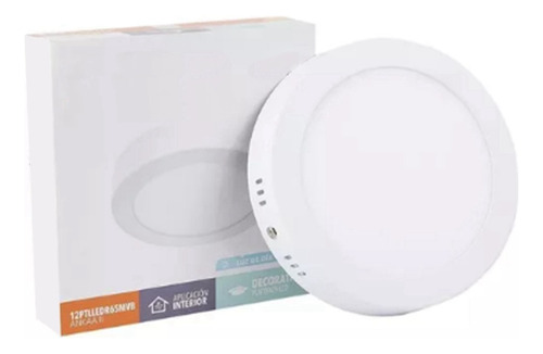 Lampara Sobreponer Led 18w Plafon Luz Blanca Redonda 17cm