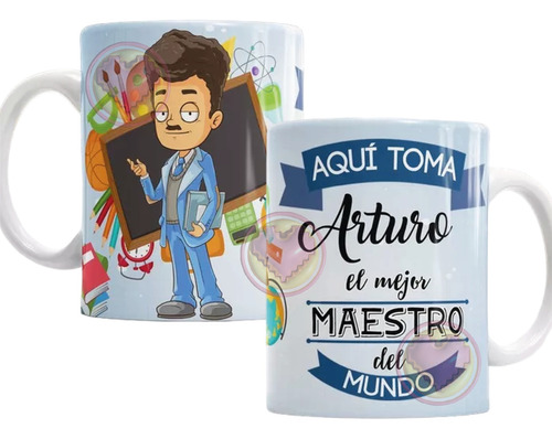 Taza Aquí Toma El Mejor Maestro Blanco