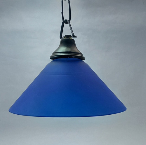 Lámpara De Techo Colgante Cadena Cúpula Azul Rey 1 Luz