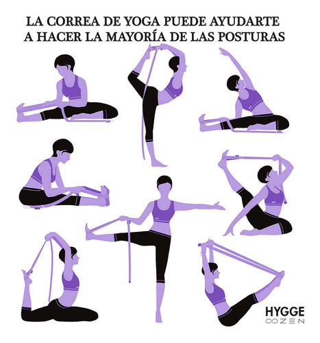 Imagen 7 de 10 de Cinturón Yoga Cinto Fitness Pilates Estiramiento Elongación