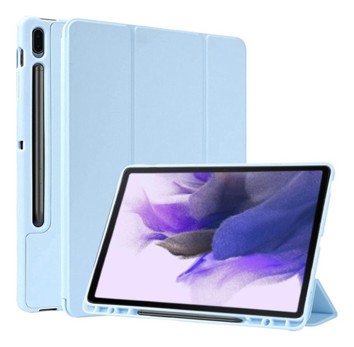 Capa Smartcase Auto Sleep Slot Caneta Para Galaxy Tab S7 Fe Cor Azul Céu