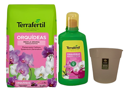 Combo Orquideas Sustrato 5 L + Fertilizante 330c + Maceta 14