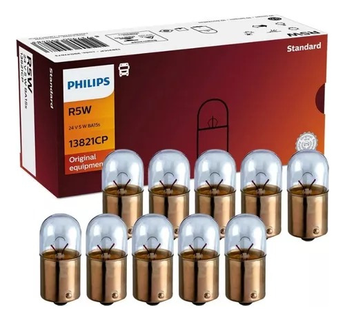 Caixa Com 20 Lâmpadas Comum R5w 24v 5w Ba15s Tipo 67 Philips