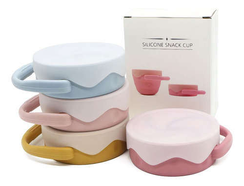 Taza Silicona Para Snacks / Cereales Bebés Plegable Con Tapa