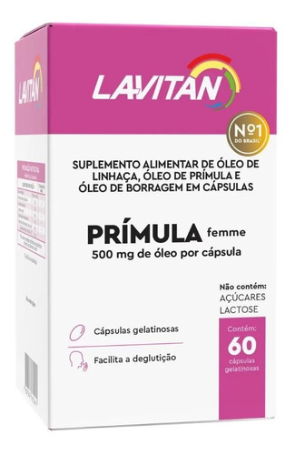 Suplemento Em Capsulas Gelatinosas Cimed Lavitan Prímula Femme Alimentar Em Caixa De 60 Un