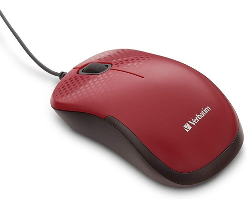 Mouse Optico Con Cable Usb Silencioso | Rojo / Verbatim