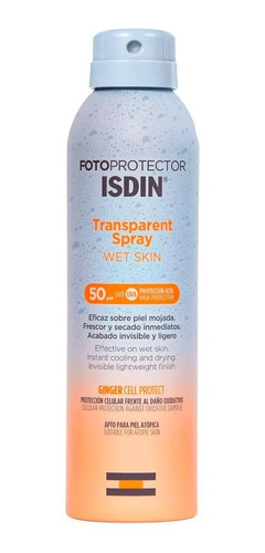 Isdin Protector Solar Transparente Spray Wet Skin 50+ 250ml