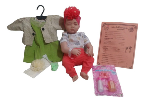 Muñeco Bebe Recien Nacida 54 Cm +vestido+accesorios+calcetas