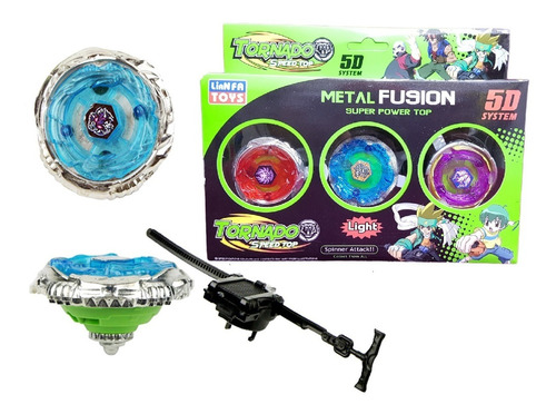 Imagem 11 de 12 de Lançador Duplo C/2 Beyblade Metal 6 Beyblade Led +2 Lançador