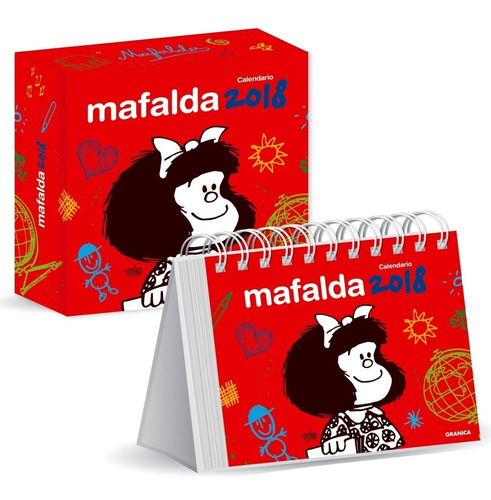 Mafalda 2018 Calendario De Escritorio-rojo (versión Español)