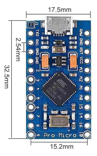 Pro Micro Atmega32u4 16mhz 5v Compatible Con Ide Arduino