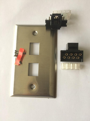 Pack 5 Faceplate C/2xrjj45-c5:  Amp 1-555384-0 Y 2x556151-1