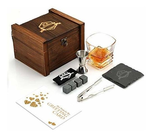 Whiskey Stones Gift Set - Whiskey Glass And Stones - Granite