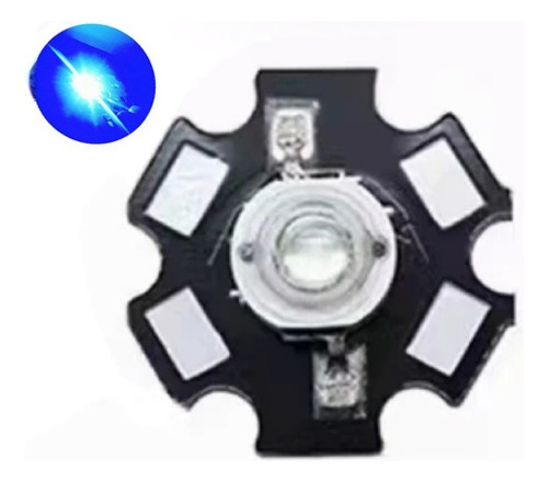 Led 3w Royal Blue Con Base Aluminio 3v-3.6v 10 Pzas.