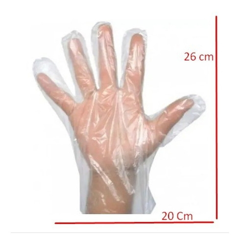 Imagem 3 de 6 de Luva Plástica Descartável Transparen Cuidado Pessoal 500 Uni