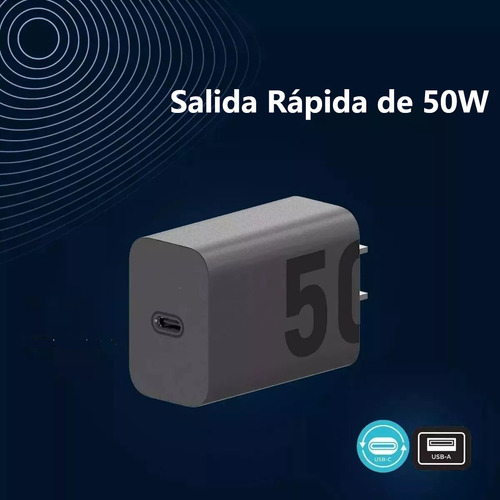50w Cargador Para Motorola Turbo Carga Rápida Cable Tipo C