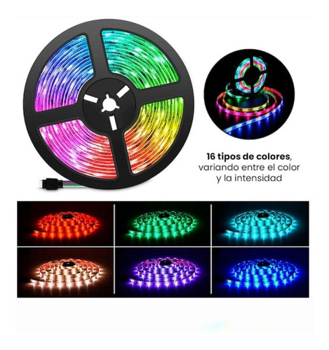 Imagen 4 de 6 de Cinta Luz Led Strip 2835 Multicolor 5 Metros Decoración New