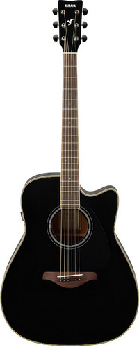 Guitarra Folk Con Cutaway Yamaha Transacoustic Fgc Ta Negra Color Negro