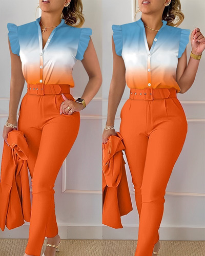 Tt Conjunto Elegante De Traje, Chaleco Y Pantalón De Dos