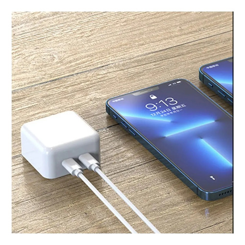 Turbo Cargador 35w Dos Puertos Usb C Cubo Para Apple Android