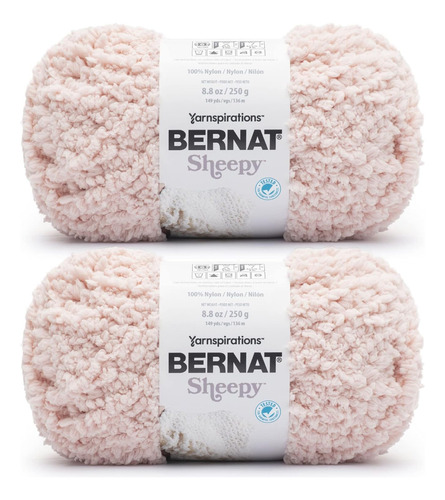 Lana De Peluche Sheepy Rosa  Paquete De 2 De 250g/8.8oz...