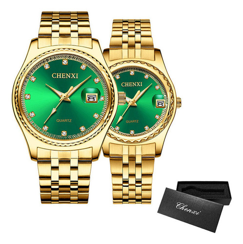 Reloj Chenxi Couples Luminous Calendar De 2 Piezas