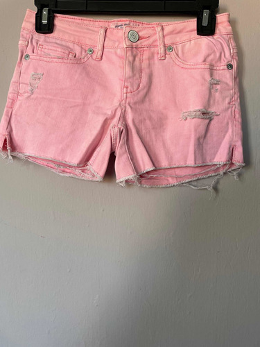 Short Aeropostale Corto Mezclilla Rosa Talla 0 Americano Us