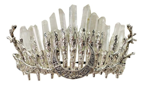 Diadema De Cuarzo Con Piedras Crudas Blancas, Aro Para El Pe