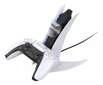 Comprar Base Carga Doble Joystick Ps5 Dualsense Cargador Playstation Color Blanco Y Negro