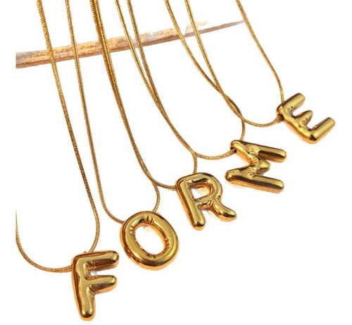 Collar Con Colgante De Letra De Acero Inoxidable