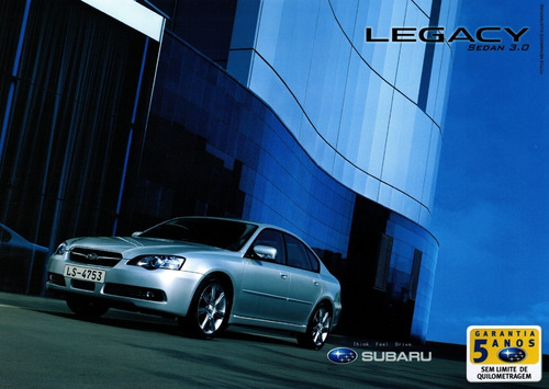 Folder Catálogo Folheto Subaru Legacy Sedan 3.0 (sb021)