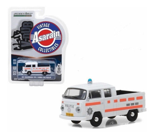 Vw Kombi Pick Up Double Cab Police V Dub 6  Greenlight 1/64