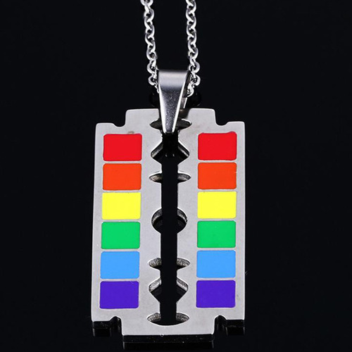 Joyería Lgbt Gay Pride Collar Con Colgante De Iris De Acero