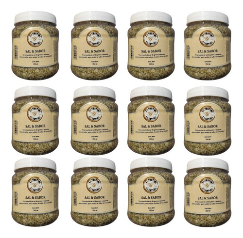12 Pzas Sal Gruesa Mezcla De Especias Sal Y Sabor 250g