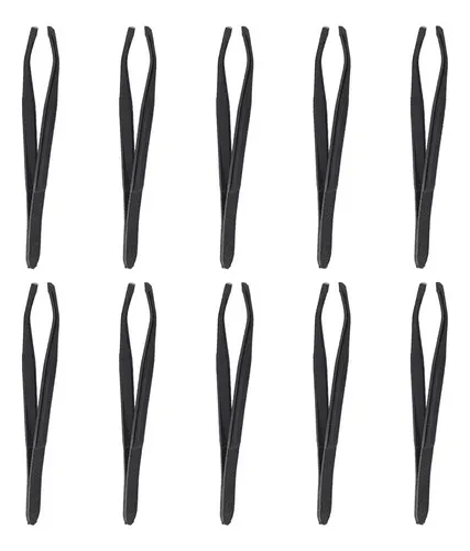 Kit profesional de 10 pinzas para cejas Mega Nzx, color negro