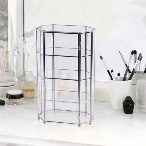 Vitrina De Joyería De Vidrio Transparente Con 4 Niveles,
