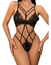 Comprar Conjunto Body Lencería Sexy Mujer Tiras Encaje Floral Arnés