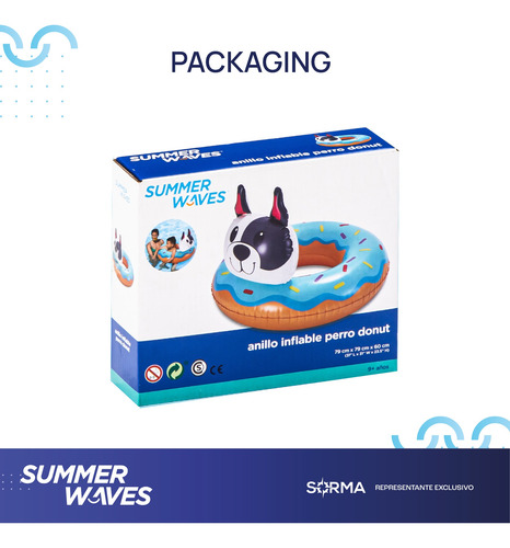 Imagen 5 de 7 de Anillo Inflable Perro Dona Pileta Salvavida Summer Waves