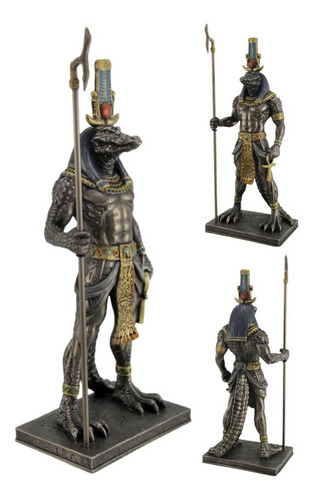 Escultura Dios Egipcio Cocodrilo Sobek Original Veronese 