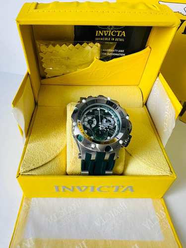 Reloj Invicta Venom Plateado/verde Fullset Para Hombre