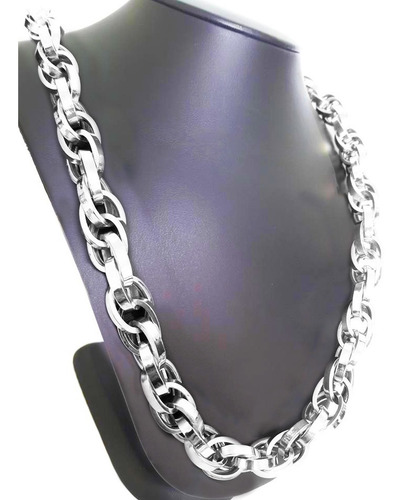 Corrente Cordão Baguete Duplo 99 Gramas 65cm Ouro 18k Branco