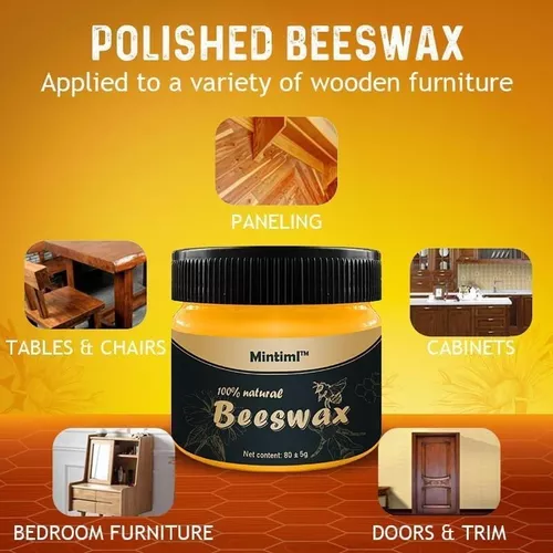 Natural Wood Seasoning Beeswax 80g / 2.7oz Furniture Polish Wax Ｗood  Cleaner Conditioner for Wood Doors, Tables, Chairs, Cabinets and Floors