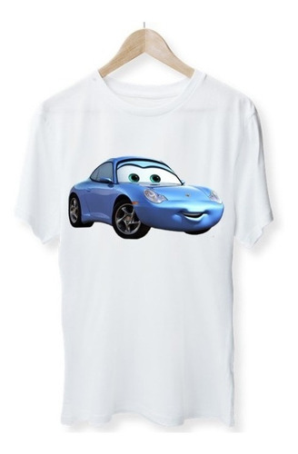 Playera Personaje Cars  Sally Azul Auto Deportivo