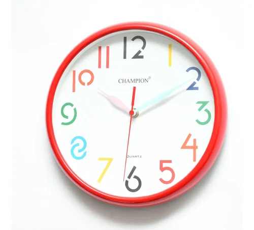 Reloj Pared Rojo Circular 10